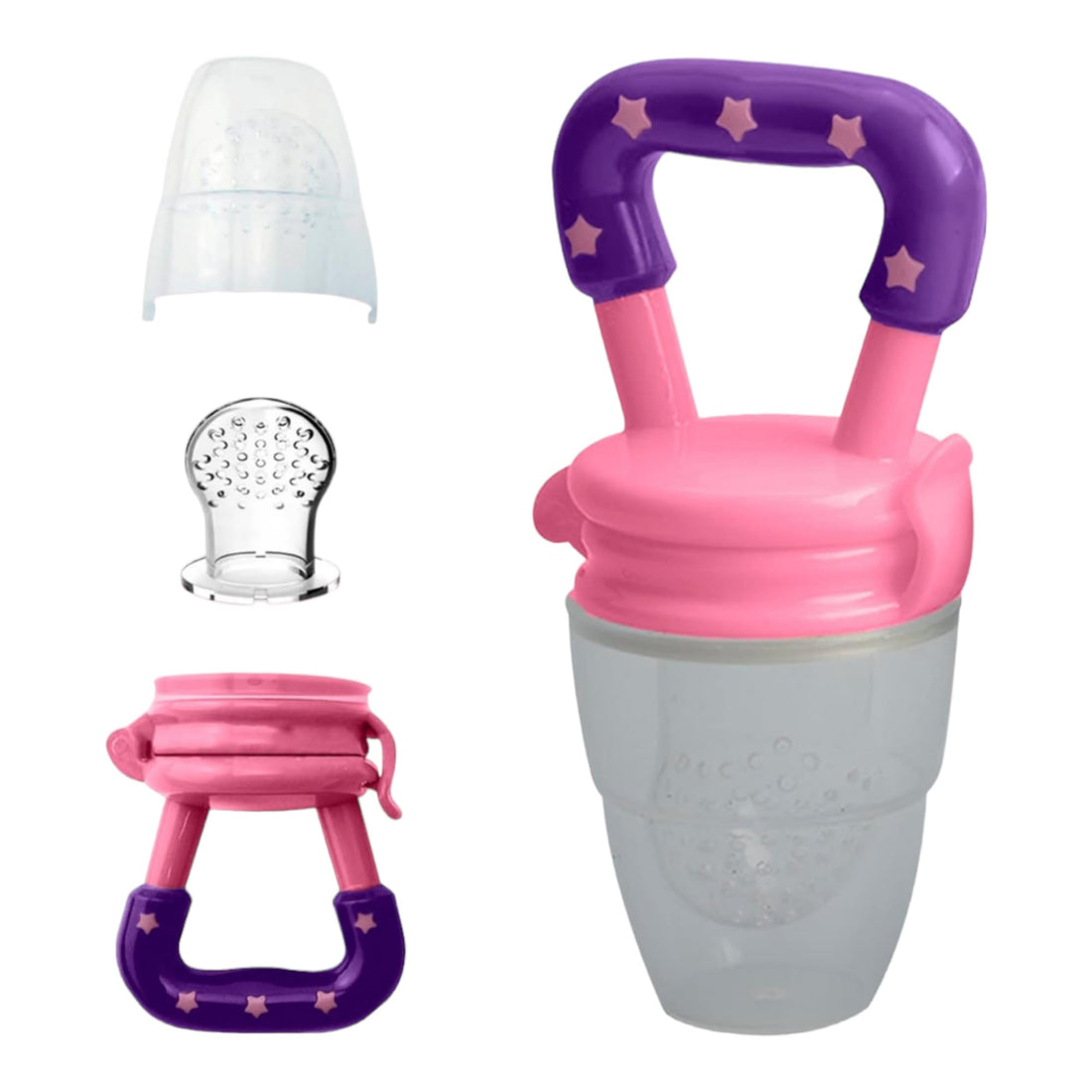 EDICION ESPECIAL Teether Fruit Tester for Baby Chupon to Insert Solid Food for Baby Food Training Pacifier for Baby (Pink)