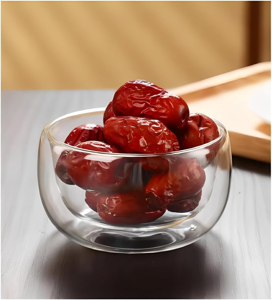 OVA Double Wall Glass Dessert Bowls – Heat-Resistant Clear Serving Bowls for Ice Cream, Fruit, Yogurt & Snacks, Elegant Insulated Glass Dip & Salad Bowls for Kitchen & Entertaining (Medium)