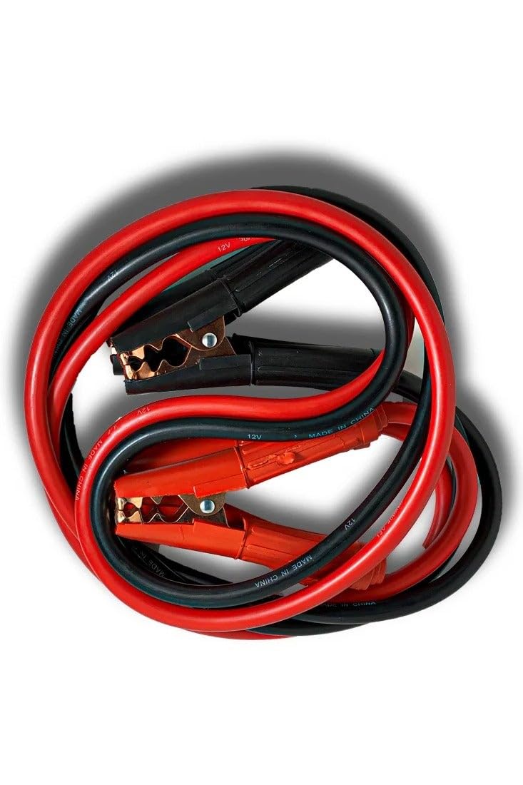 Heavy Duty Automotive Booster Cables for Jump Starting Dead or Weak Batteries, Black and Red, 400A, 2.5M