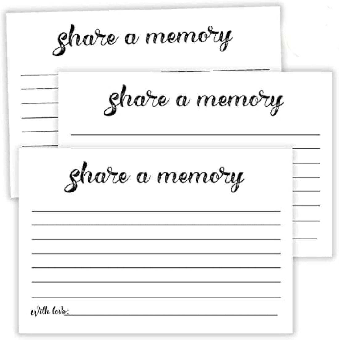 20 Share a Memory Cards, Going Away Party Decorations Funeral Guest Book for Celebration of Life Birthday Anniversary Memorial Funeral Graduation Bridal Shower Retirement, 4x6 Inch