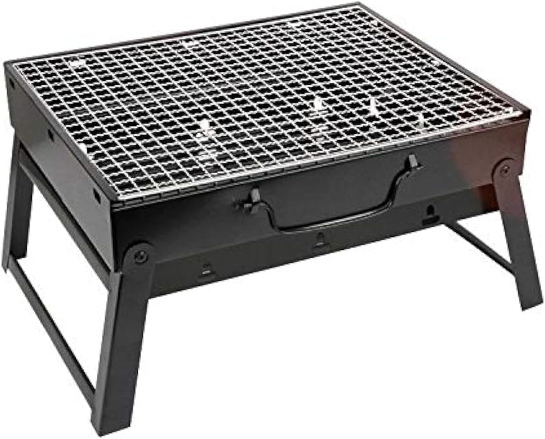 Charcoal Grill Portable BBQ Grill Foldable Barbecue Stove With Removable Grate, Air Vents, Metal Charcoal Cooker for Outdoor Camping, Picnic, Garden, Travel