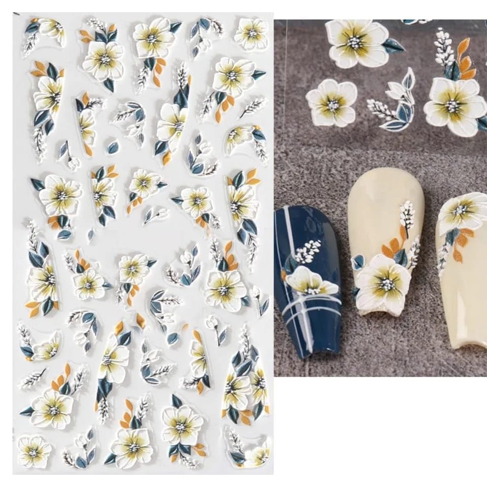 Modern 5D Nail Sticker - 3D Nail Art Design - Attractive Look in Minutes - High Quality Sticker Compatible with Nail Polish and Gel (R)