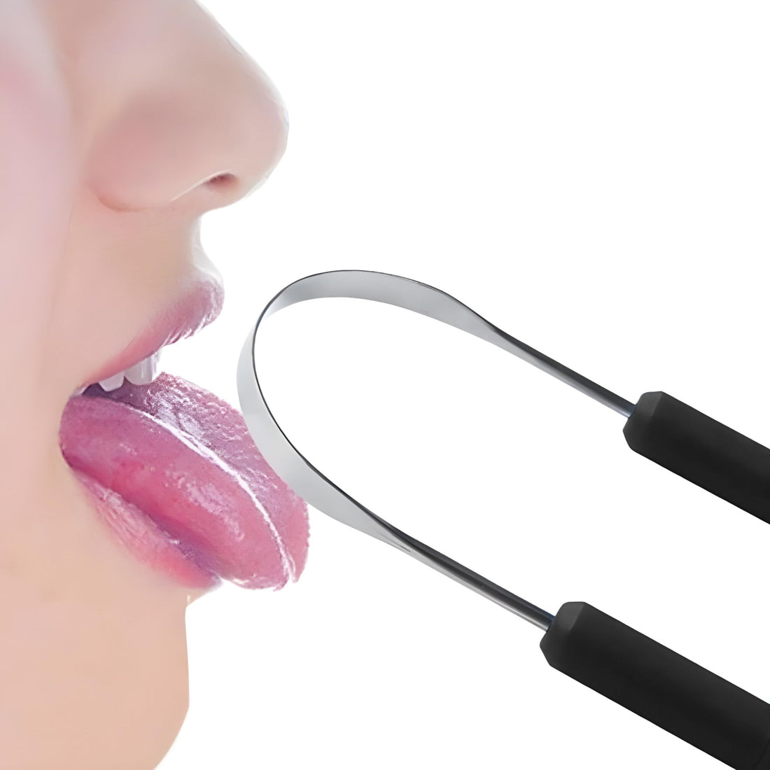 Medical Stainless Steel Tongue Scraper & Cleaner - Soft, Light, Eco-Friendly, Suitable for All Ages (Black)