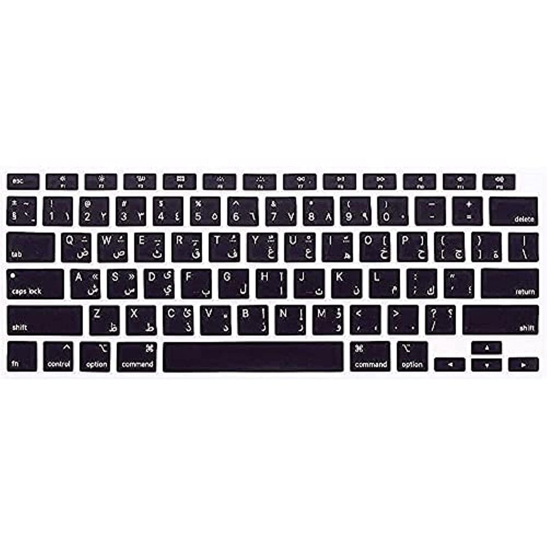 Arabic Silicone Keyboard Cover for 2020 MacBook Air 13in Model A2179 and A2337 Apple M1 Chip (Black)