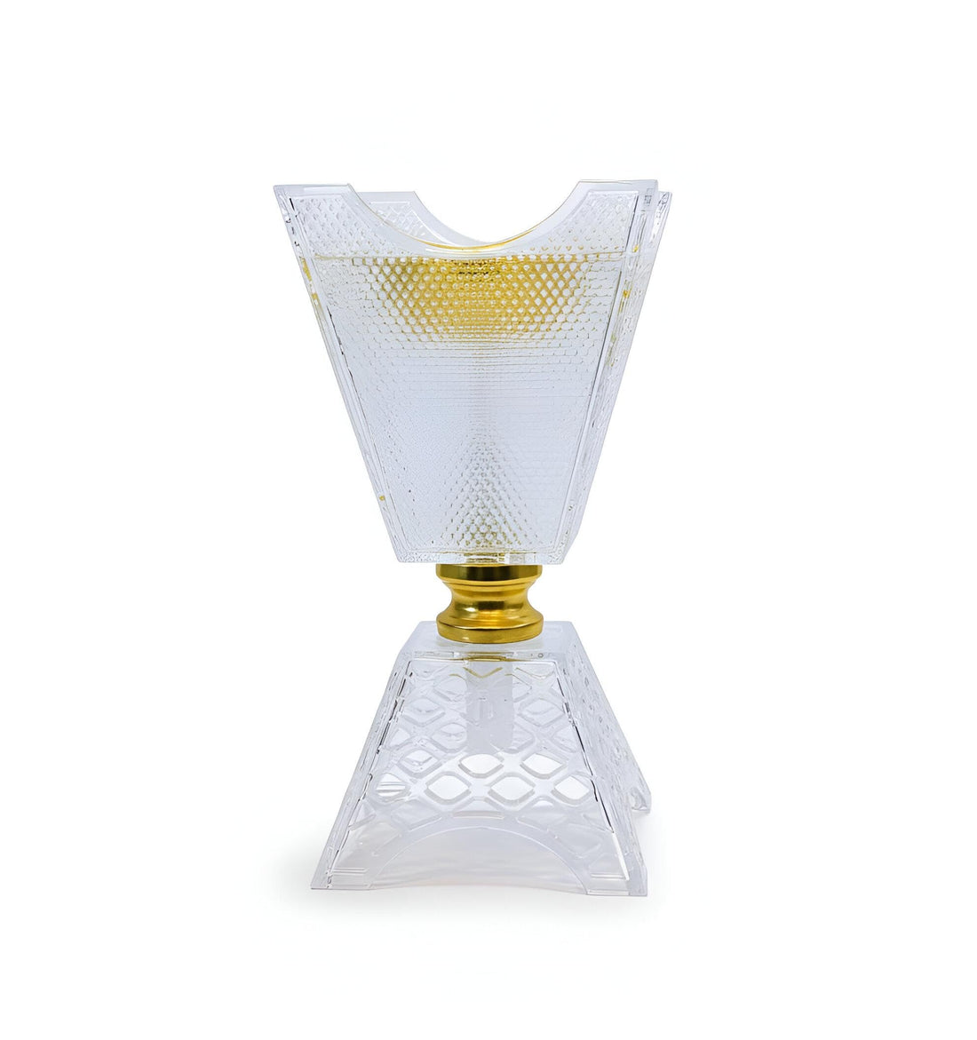 Crystal Handle - Elegant incense burner combining sturdy metal base and acrylic body, artistic fusion of modern style and graceful detailing ideal for home luxury presentation