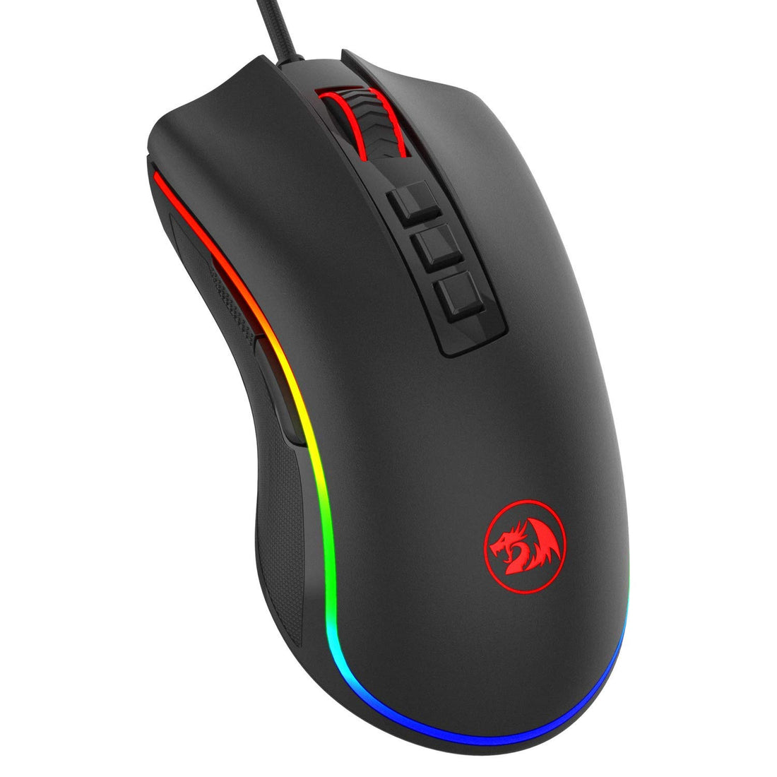 Redragon M711 PC Gaming Mice, Wired Mouse, 7 Programmable Buttons, Customizable RGB Lighting Mouse, 12,400 DPI, Ergonomic Mouse, Lightweight Mice, for Laptop, Desktop, PC (Black