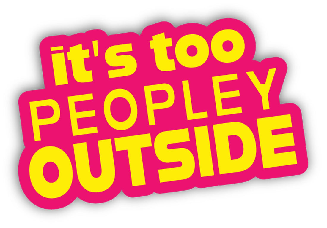YM Sketch Laptop Sticker - too peopley outside| 6x6 cm area size, 1Pcs| easy peeling and Stick Gift For college,office,artists,students,your car,notebook,laptop,fridge,desk,skateboard