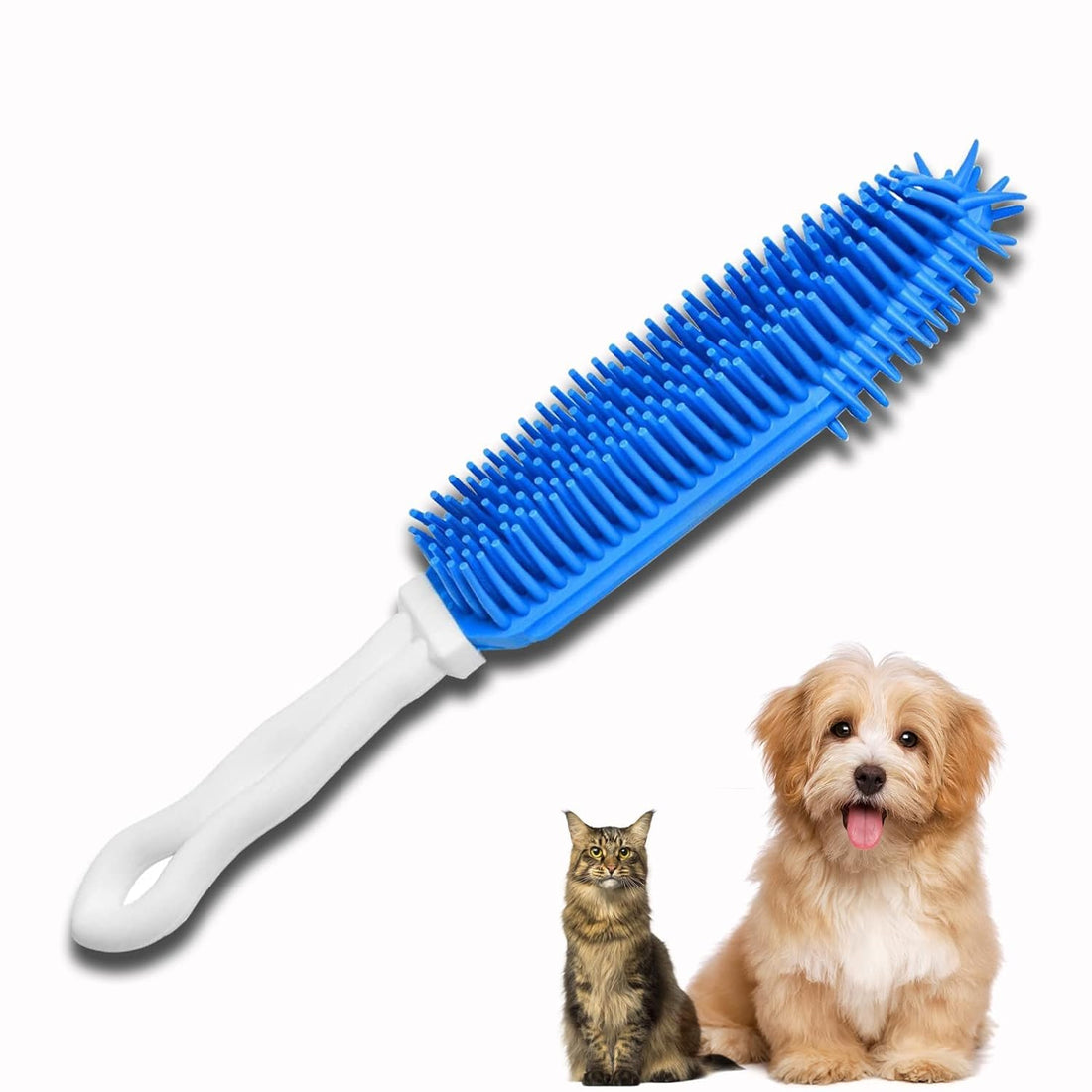 Silicone Pet Hair Remover Brush, Portable Rubber Lint Cleaner for Carpet, Clothes, Furniture, Car Seat, Bath and Massage Brush for Dogs and Cats