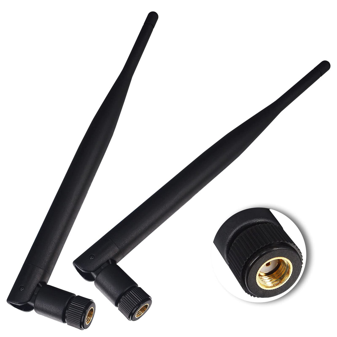 WiFi Antenna 2.4GHz 5.8GHz Dual Band 5DBi Omnidirectional RP-SMA Male for Wireless Network Router, Wi-Fi Amplifier (Pack of 2)
