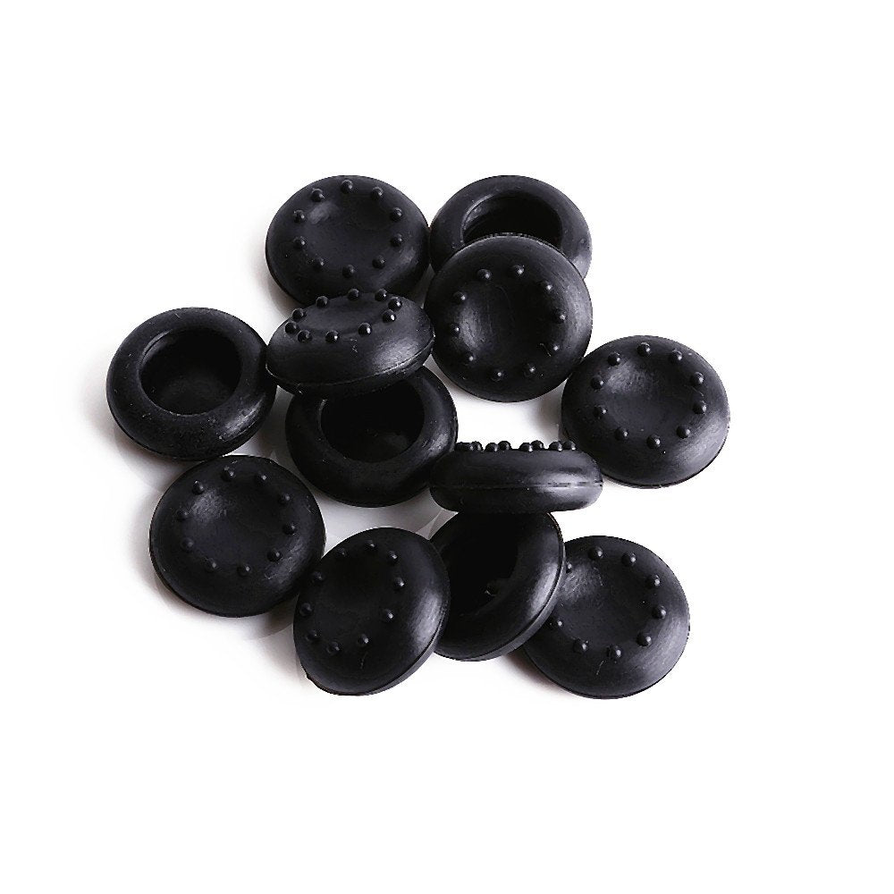 Thumb Grips, Joystick Thumbstick Grips Cap Cover Replacement Silicone Analog for PS3/PS4/Xbox 360/Xbox One/Wii Controllers 12-Pack/6 Pairs(Black)