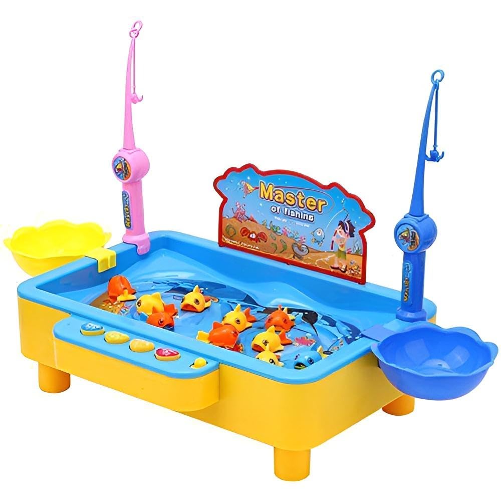 Interactive Aquarium - Educational fishing set with bright fish and rods. Features music and lights to enhance motor and visual skills. Battery operated safe plastic. Perfect as a group activity and a