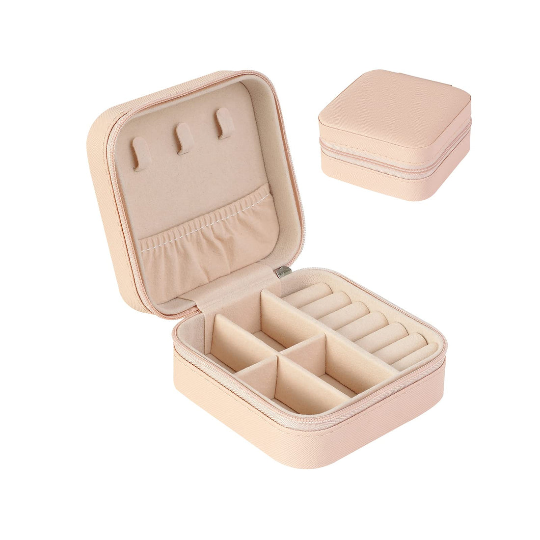 Jewellery Box Organizer Travel Mini Jewelry Storage Case for Rings Earrings Necklaces Bracelets Jewelry Gift Boxes for Girls Women (Pink)