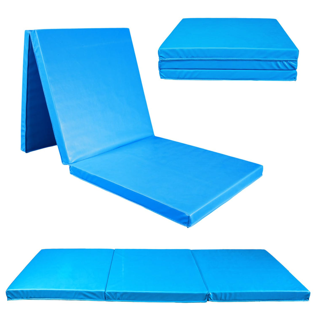Foldable Gym Mat 180 x 60 cm Soft Floor Mat Foldable Thick Gymnastics Mat 5 cm Sports Mat Fitness Mat Non-Slip Yoga Mat for Home & Travel Folding Mattress