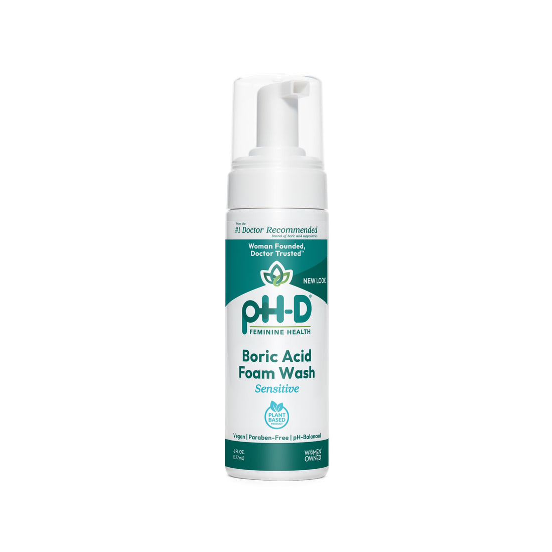 pH-D Feminine Health - Boric Acid Foam Wash - pH-Balanced, Paraben-Free, and Plant-based (Sensitive)