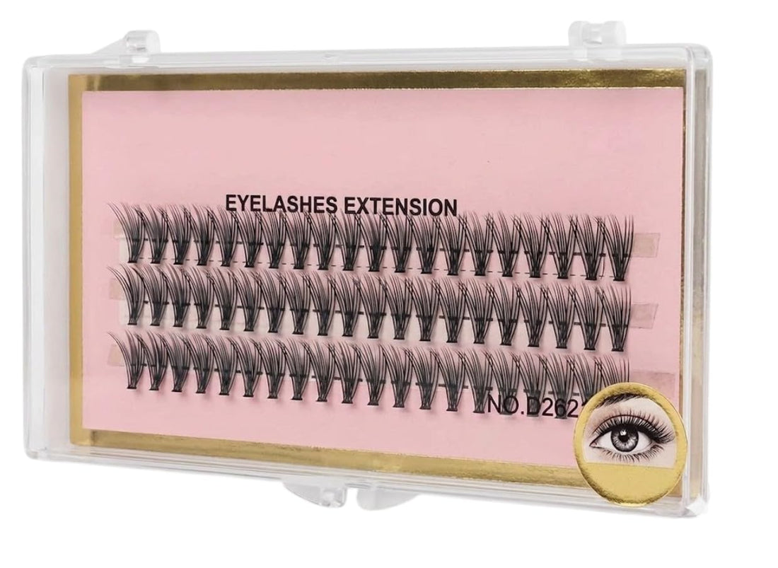 60 PCS - Extensions Individual Lash Volume 6D mink - FREE EYELASHES - Natural Eyelashes 6D -(PINK -20P-0.07mm)-ONE BY ONE