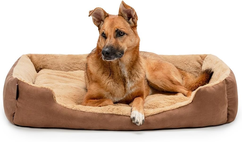Moru Dog Bed, (X-Large) 90 x 70 cm, Beige/Brown
