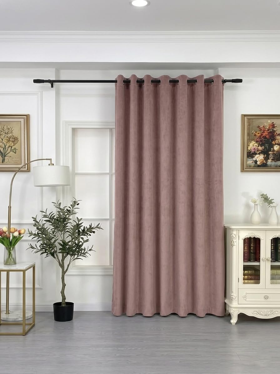 Luxury Velvet Blackout Curtain – 1 Panel, Light Protection, Thermal Insulated, Elegant Design, Wrinkle Resistant and Easy Installation – Perfect for Bedrooms and Offices (Earthy Mauve, 270L x 130W)