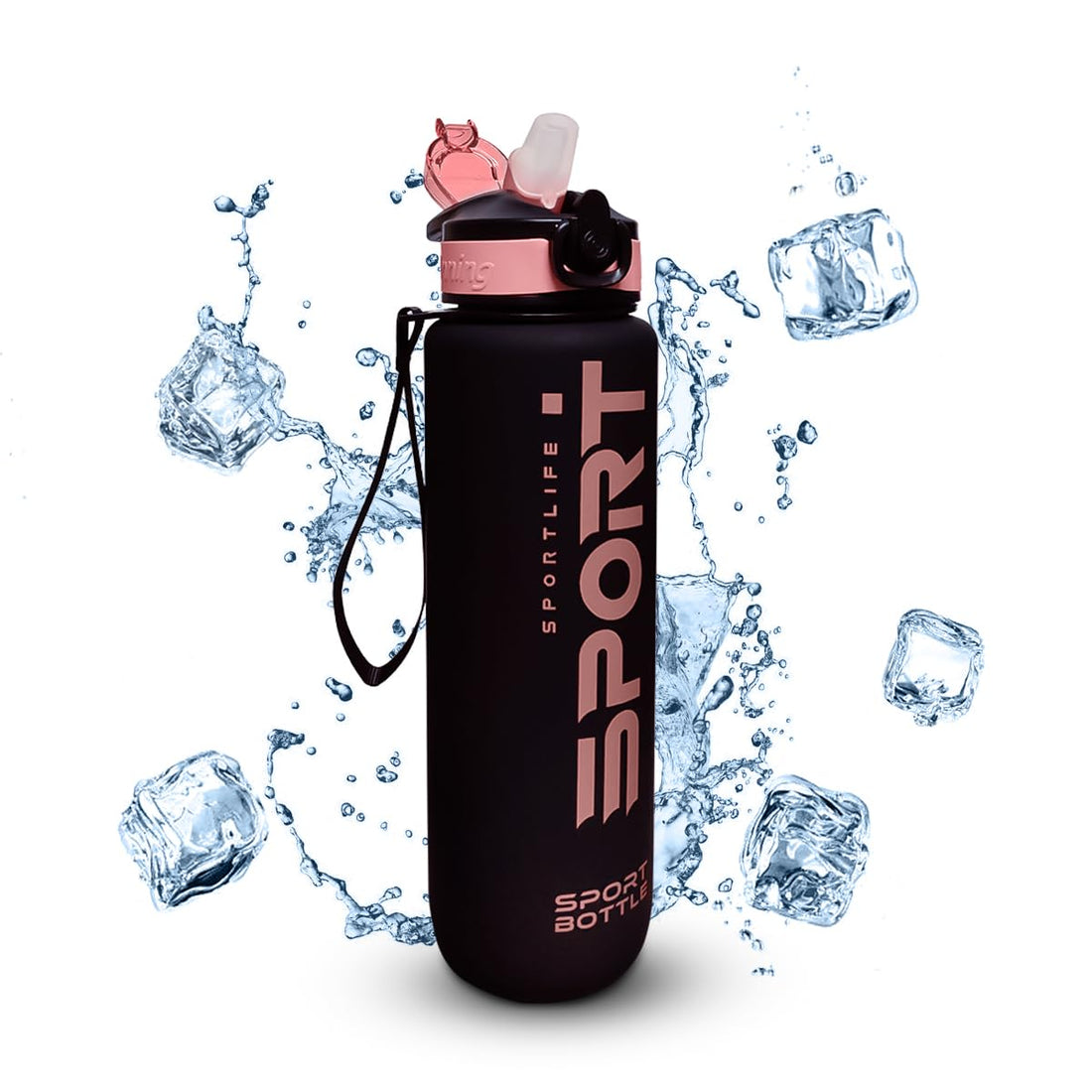Generic Leak-Proof Sport Water Bottle, 1L (Pink), BPA-Free, Modern, Reusable, Sports, Outdoors, Gym, 1000ml, Plastic