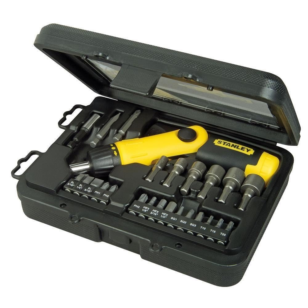 Stanley 0-63-022 Pistol Grip Screwdriver, Multi-Colour, Set of 24 Pieces