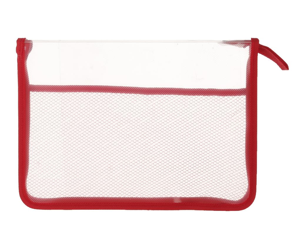3A A4-836 Plastic Zipper File A4 23 * 32 cm 1 Piece - Red