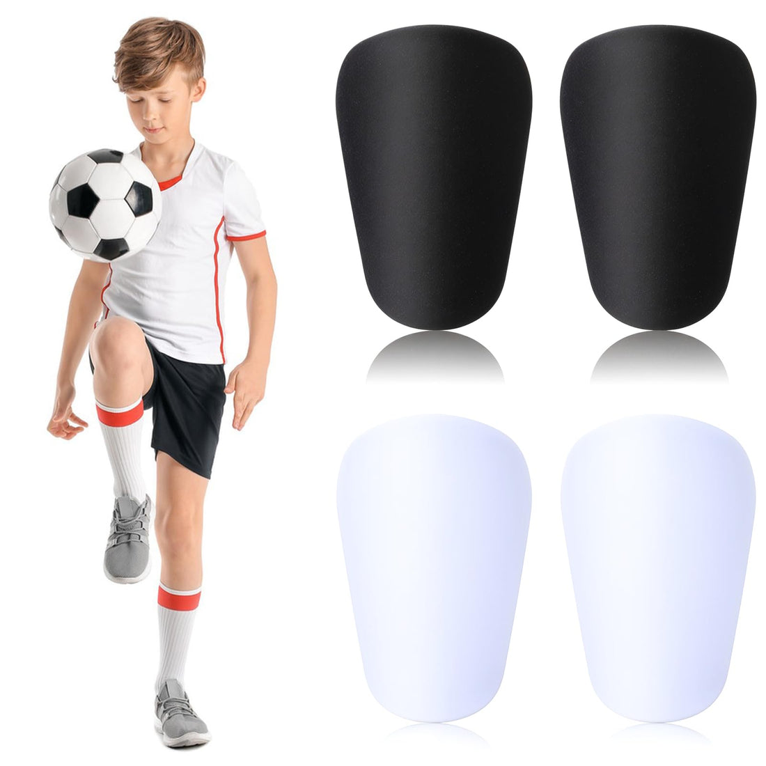 2 Pairs Mini Shin Pads Football Training Protection Small Shin Pads for Teenagers and Adults All Ages Training