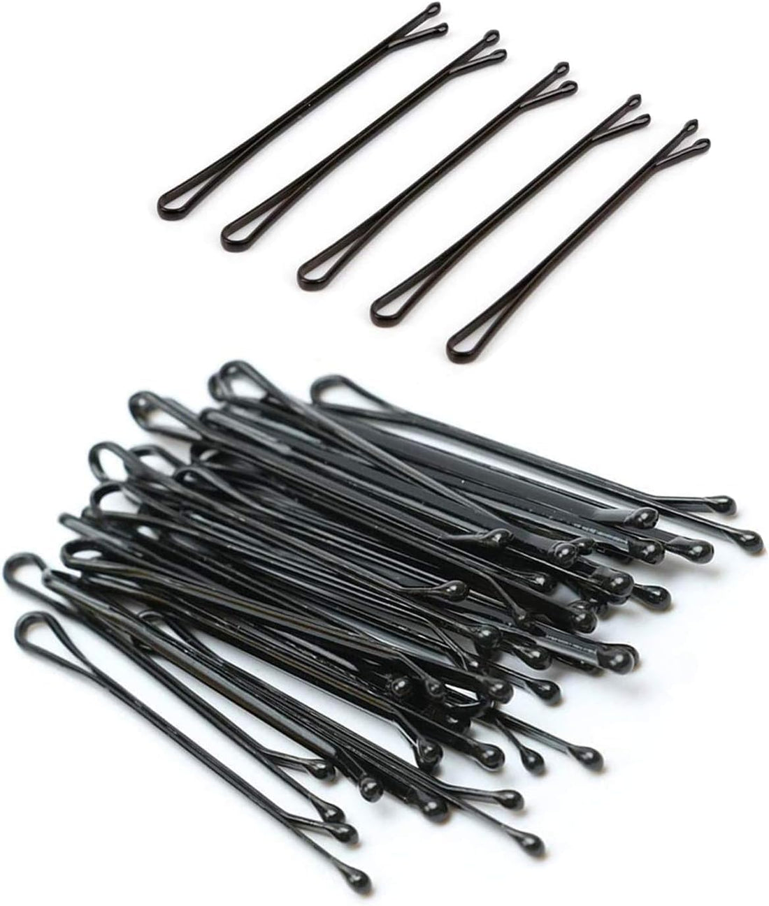 100 Pieces Black Hair Bobby Pins, Strong Hold Hair Grips and Styling Pins, Non-Slip Hair Clips, Straight Plate Hairpins for Girls, Kids and Women Hair Accessories for Daily Styling, Approx. (125g)