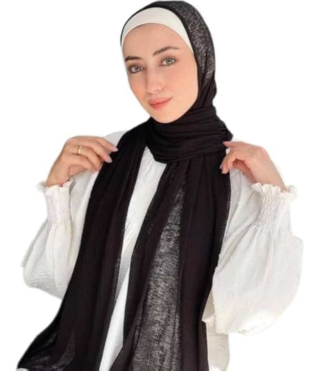 Luxury Islamic Hijab Kuwaiti Style For Women Cotton Lycra Kuwaiti Shawl Scarf Head Scarf Women Hijab Wrap Turf (180x75cm)