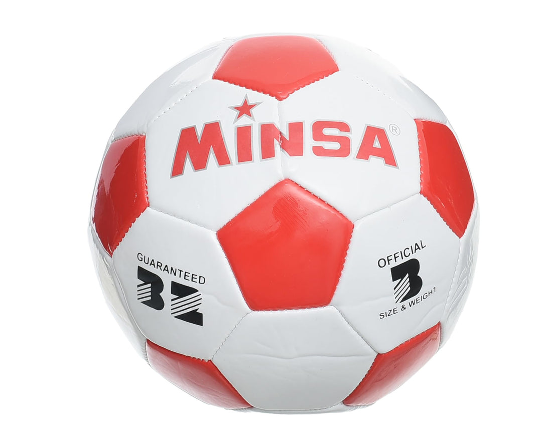 MINSA Mensa Size 3 Soccer Ball M278 Red Design for Youth Play