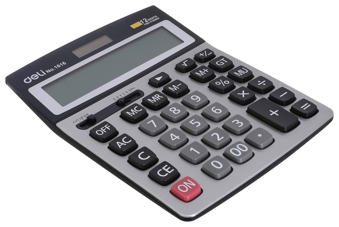 Deli 1616 Calculator - Grey Black