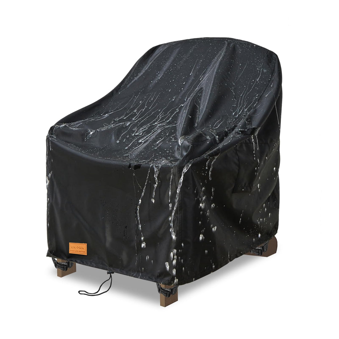 Outdoor Adirondack Chair Covers 28W 32D 35H Inches, Patio Furniture Covers Waterproof Heavy Duty Patio Chair Covers, Swivel Patio Chair Covers Black