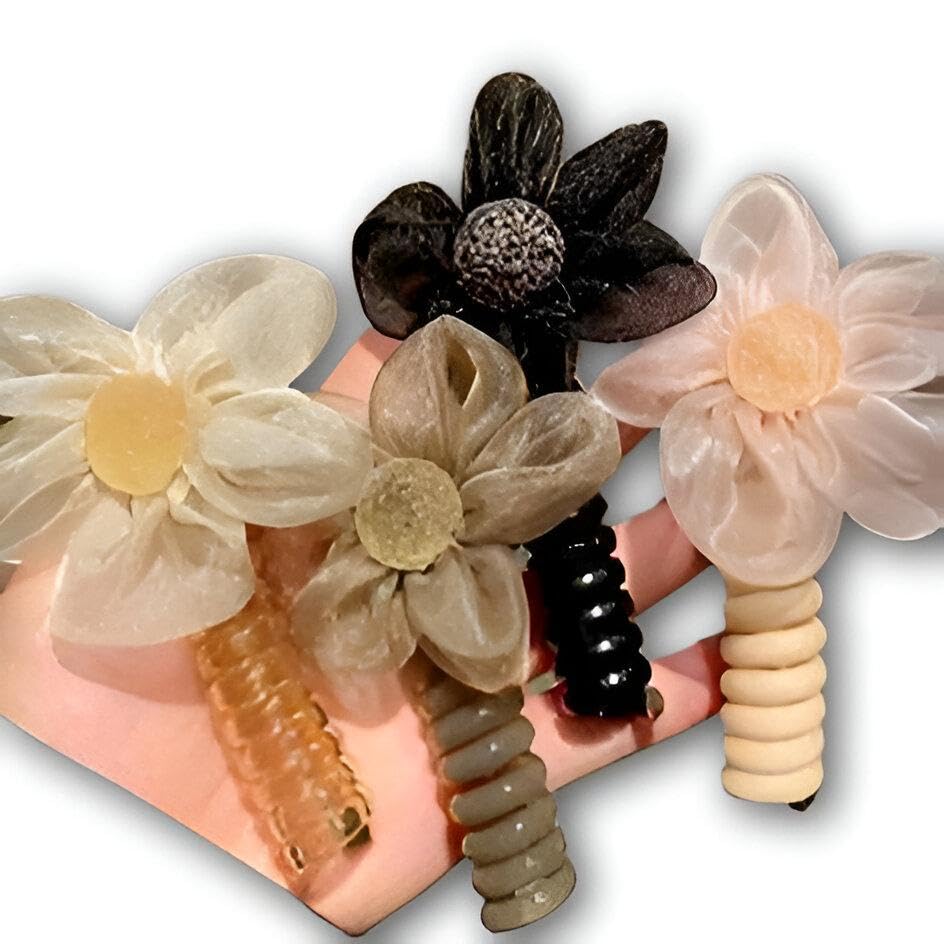 Fashion Hair Ties - Stylish Hair Accessories for Modern Women and Girls, Featuring Unique Designs to Elevate Your Everyday Look (4pieace in the color shown)