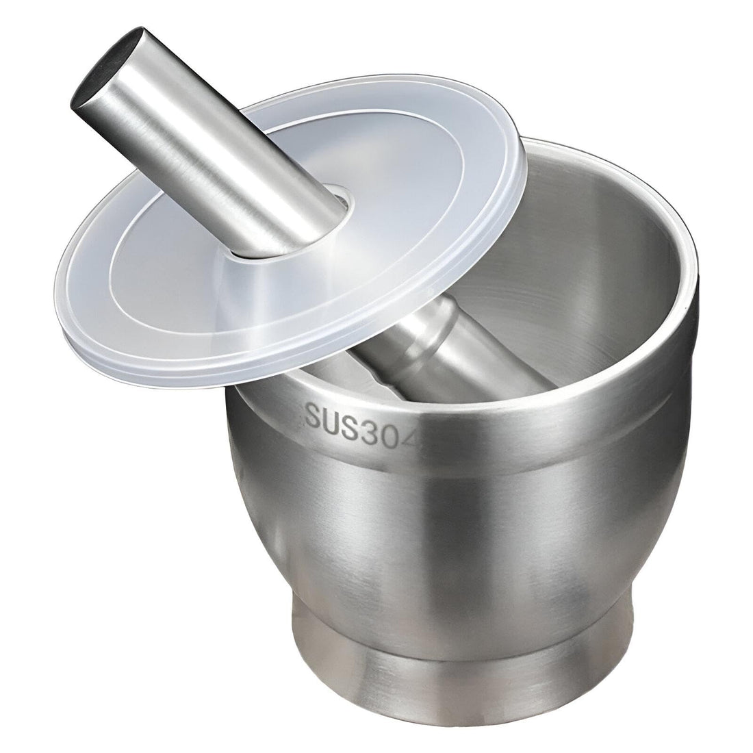Hon Stainless Steel 316 Garlic and Spice Grinder - Antibacterial and Rust-Resistant with a Transparent Cover to Prevent Spilling - Ideal for the Kitchen and Baby Food Preparation