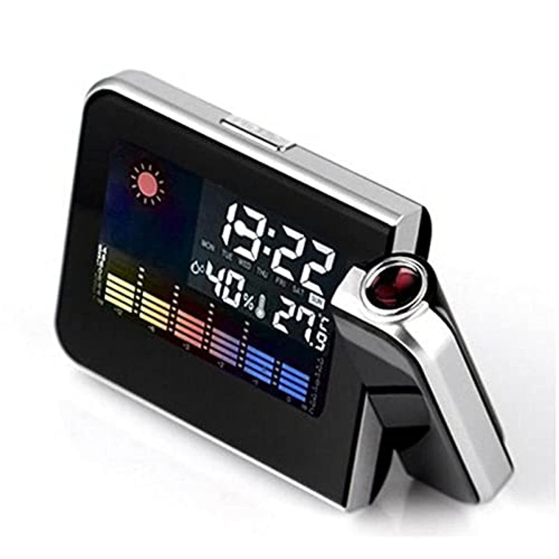 HIPPIH 8190 Novelty Multi-function Digital Detailed Weather Station Alarm Snooze Clock with Time Projection