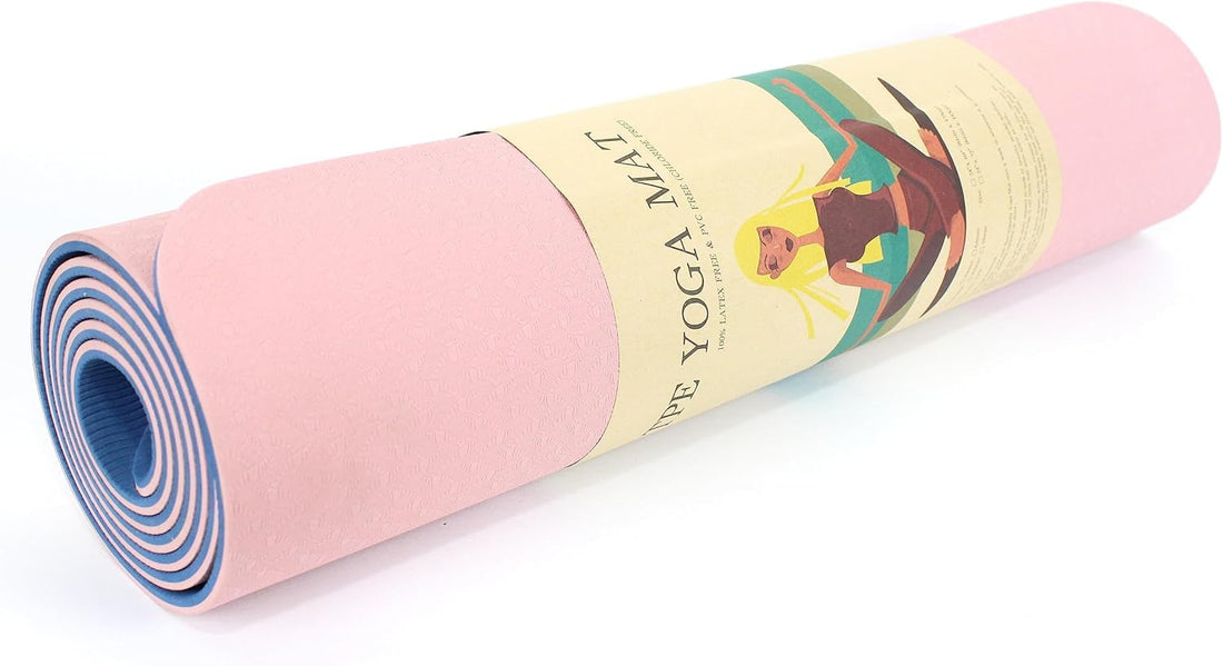 Double-Sided TPE Yoga Mat, 6mm Thick, Non-Slip Exercise Mat