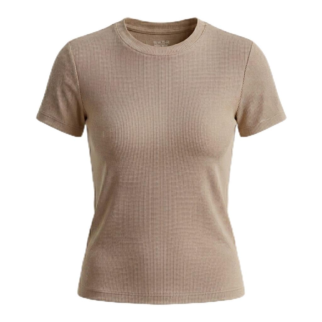 Womens Plain T Shirt Casual Soft Short Sleeve Top Comfortable Everyday Outfit for Work University and Daily Wear
