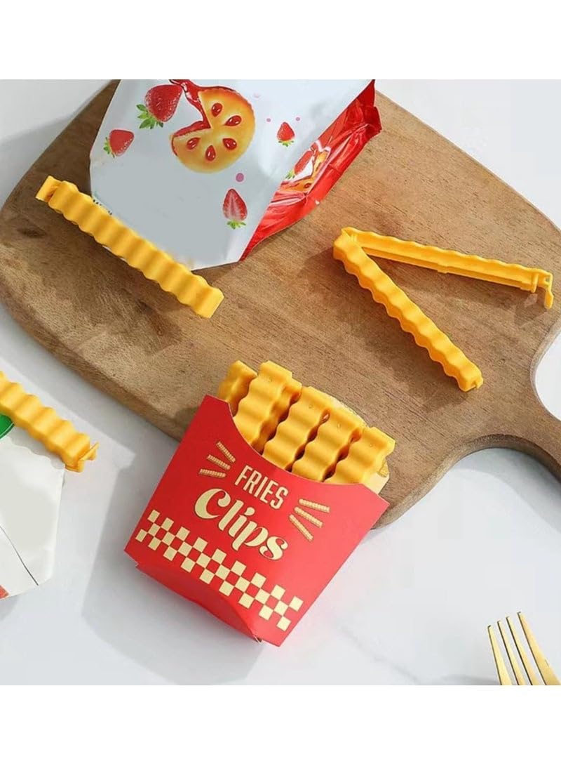 Plan A 12 Closing Clips for Storage Bags, Snack Bags and Food Bags with Potato Box Shape Magnetic Fridge Holder