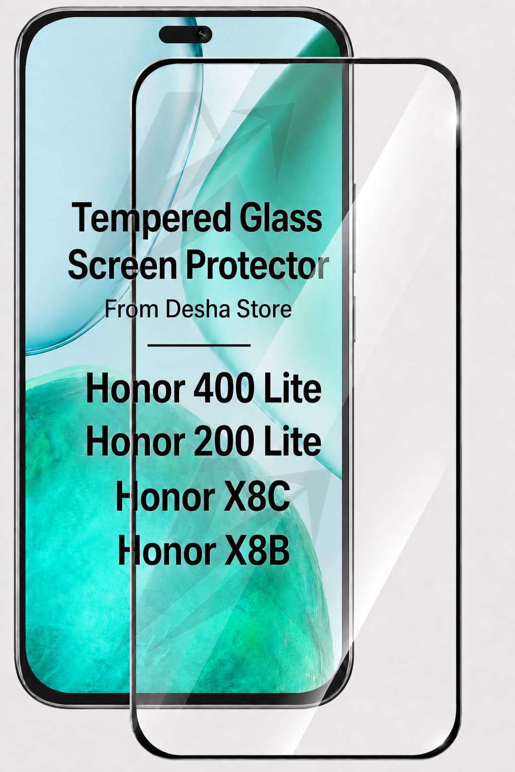 ARROWS Screen Protector for Honor 400 Lite/Honor 200 Lite/Honor X8C / Honor X8B, 9H Tempered Glass, HD Clear, Scratch Resistant, Bubble-Free Installation