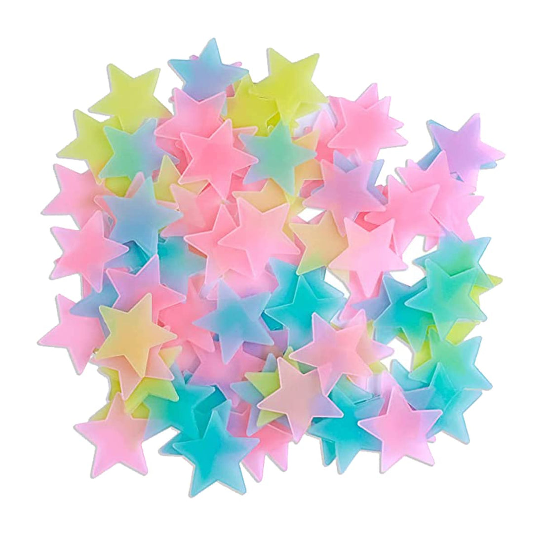 3D Glow in the Dark Star Stickers, 100 pcs Florescent Wall Decals, Decor Stickers for Sensory Nursery, Baby Kids Children Bedroom, Living Room Decoration