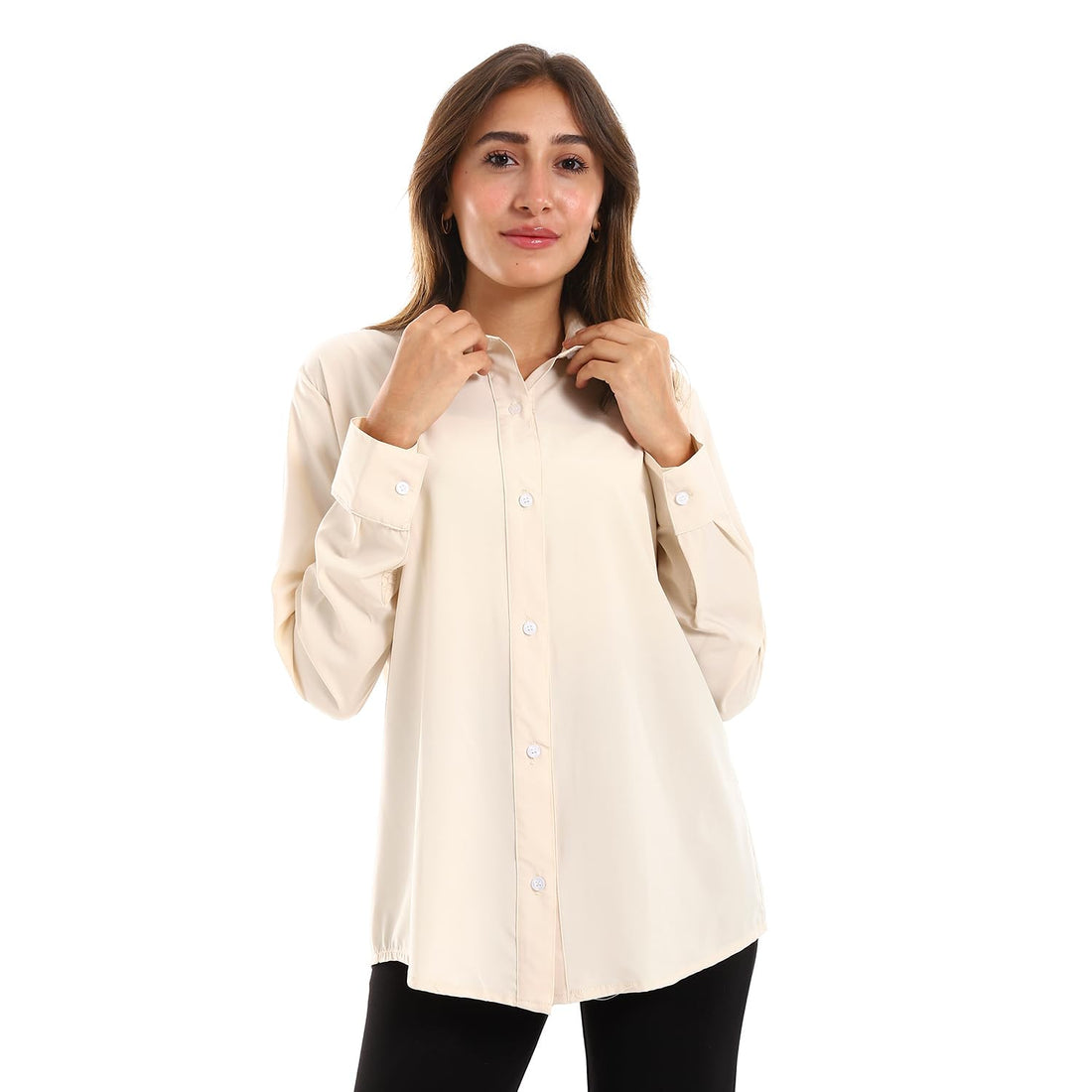 Women Long Sleeve Buttoned Down Shirt
