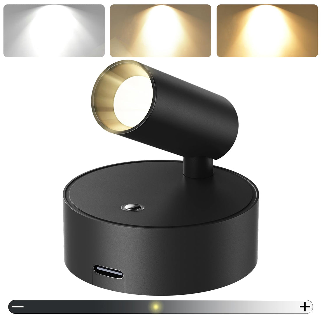 Wireless LED Spotlight Indoor, Rechargeable Battery Operated Spotlights with Remote Timer and Dimmable, Accent Uplighting Indoor Stick on Wall Light for Pictures Artworks Plants
