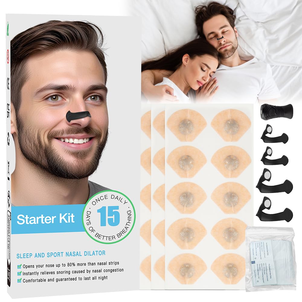 Magnetic Nose Strips, Pack of 30 Magnetic Nose Strips, Magnetic Nose Plasters, Intake Breathing Nasal Strips, Magnetic Nose Clip for Anti-Snore Travel, Hotel, Home, Black