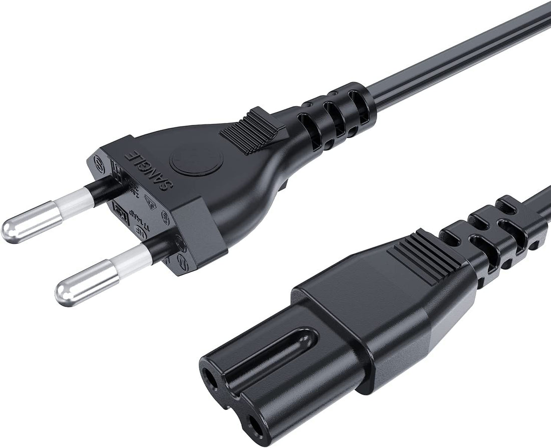 Ichigo Ichie Type C Power Cable 2 Pin Euro IEC C7, Euro 8 Cable, Suitable for Sony Playstation, PS2, PS3, PS4, PS5, Xbox, Television, Monitor, Radio and Printer, 1.5 Metres (IEC C7, 1.50 Meters)