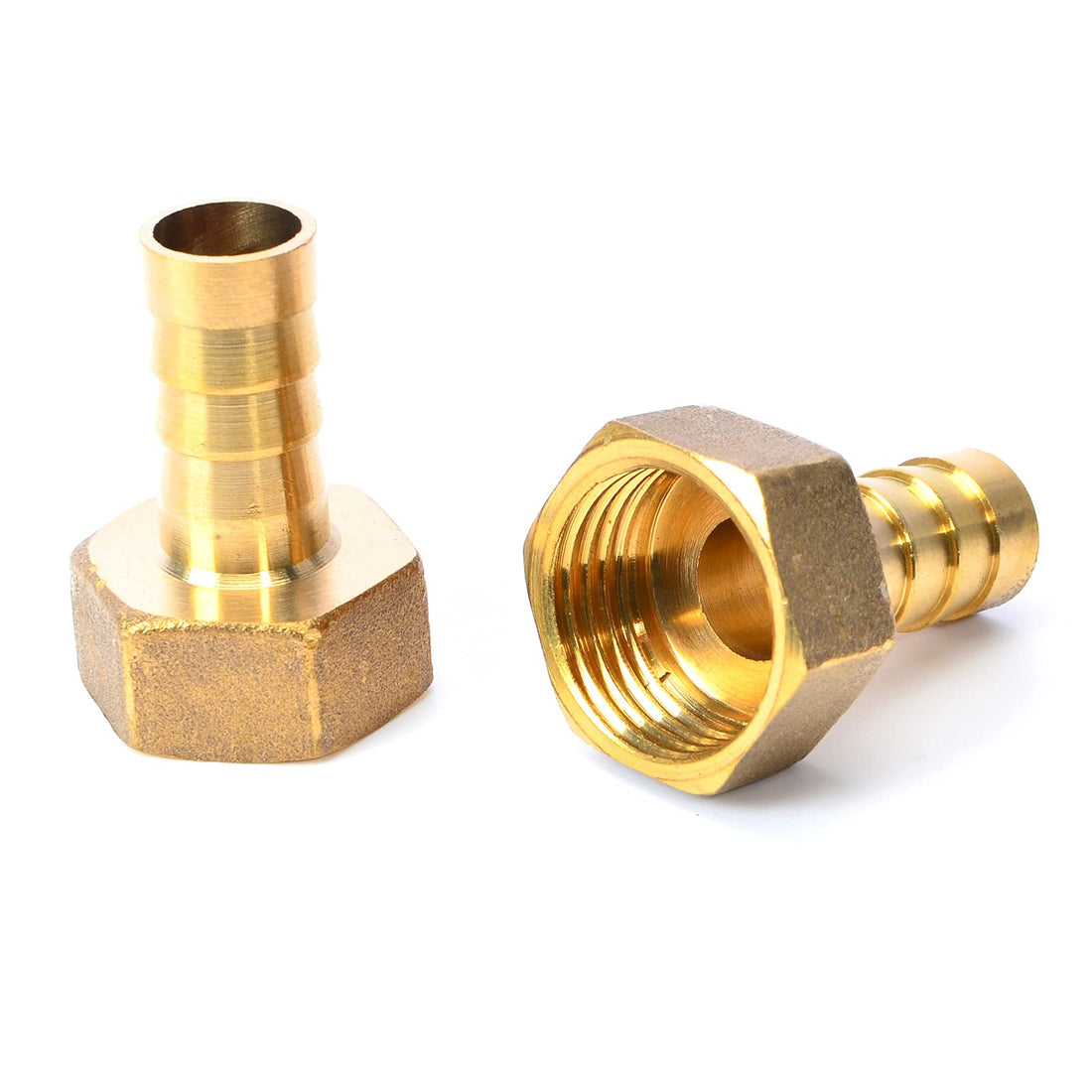2Pcs Brass Garden Hose Swivel Fitting, Connector, 12mm Barb G1/2 Female Hose Thread Pipe Adapter