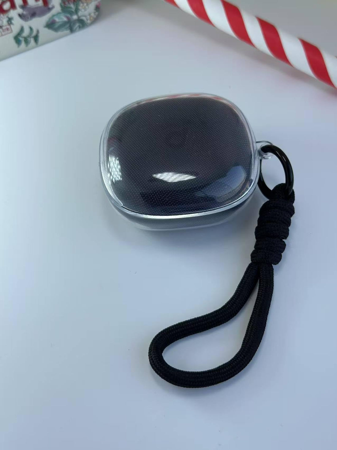 Clear Silicone Case for Soundcore by Anker R50i/P20i/P25iCase With Rope,Cover, Protective Skin by Anker R50i/P20i/P25i Headphones Headset (Clear with Rope) (EARBUDS NOT INCLUDED) (Black Black)