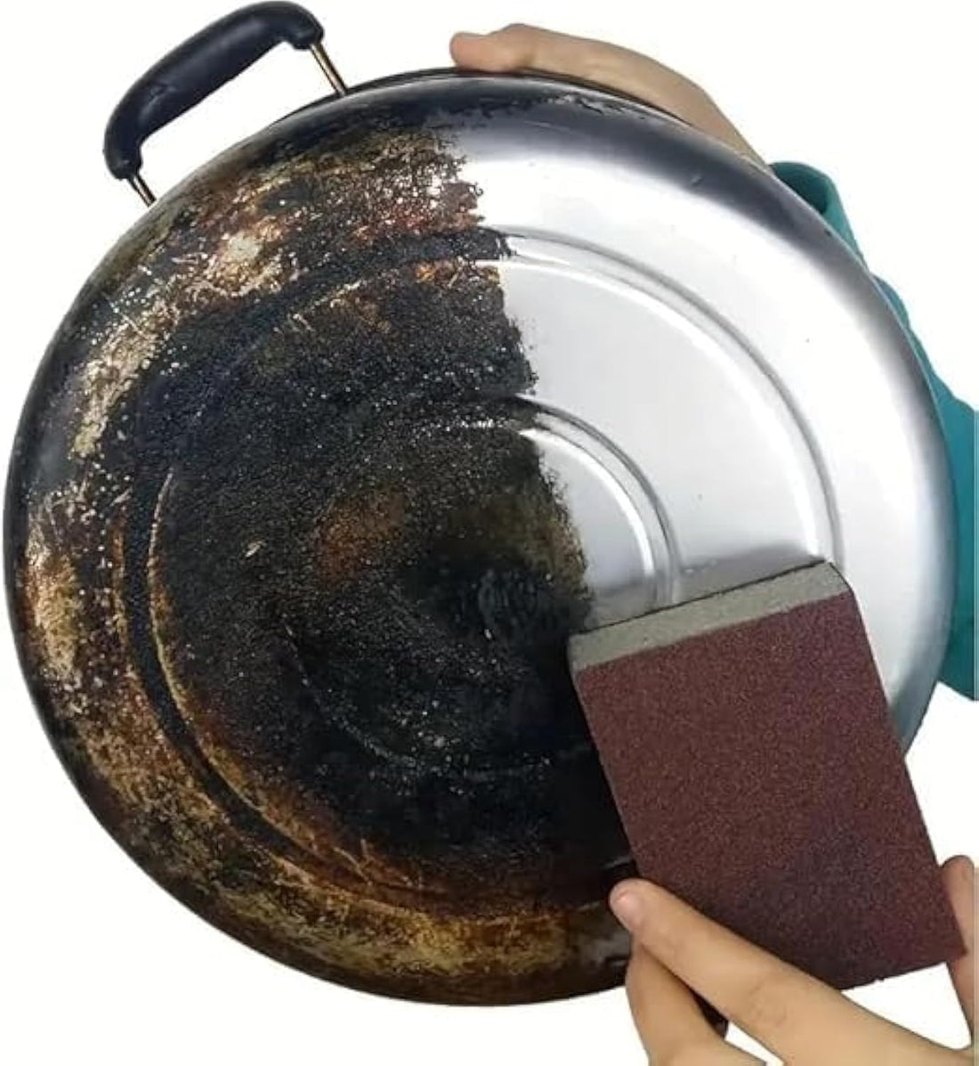 Nano Carborundum Sponge, Emery Sponge Kitchen Pot Brush, Wear-Resistant Rust Eraser Emery Sponge Brush, Kitchen Cleaning Sponge, for Removing Rust Cleaning Kitchen