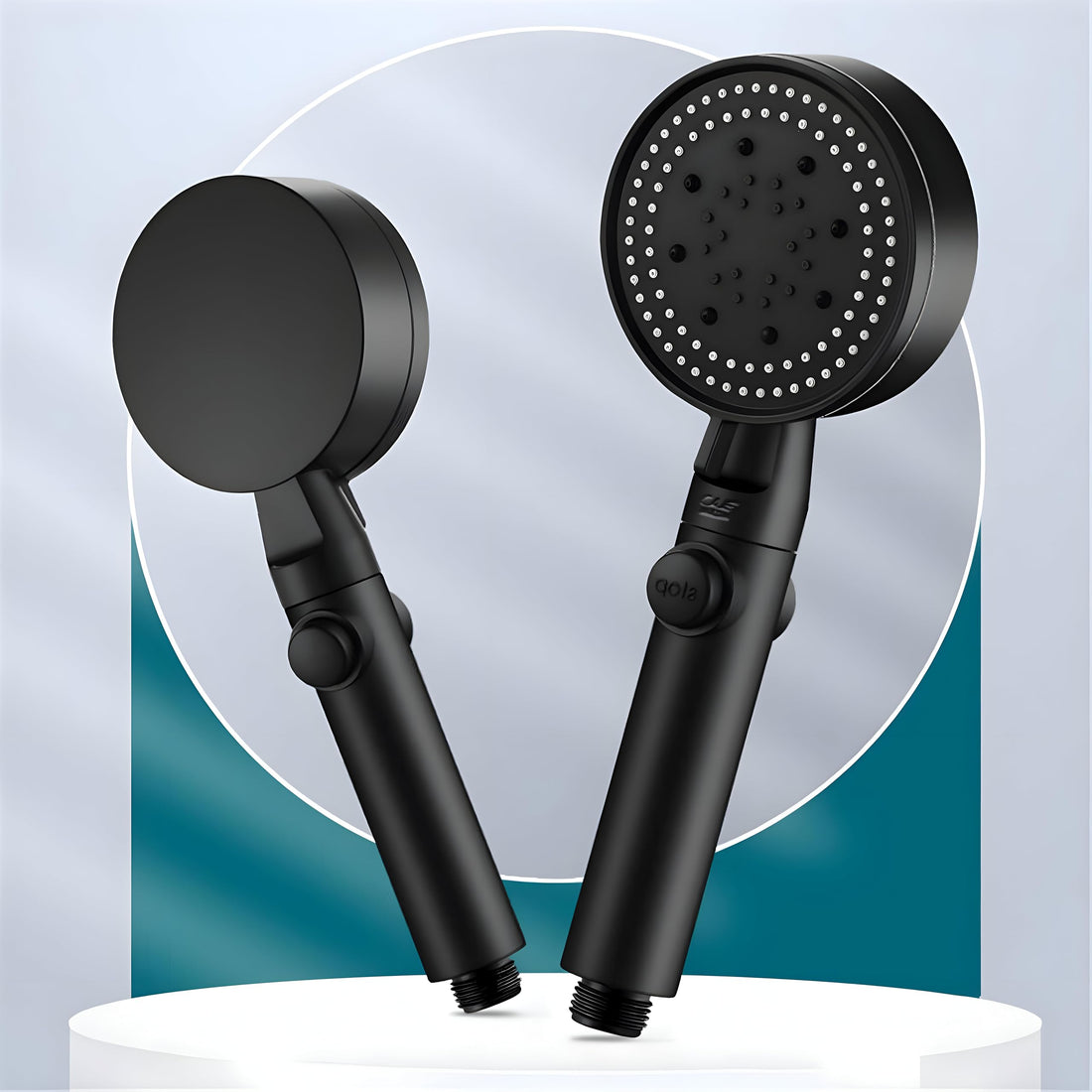 Enhance your shower experience with the 8-Speed Adjustable High Pressure Shower Head and Water Saving Filter Set, Get it Now from Al-Israa (Black, 2 Heads)