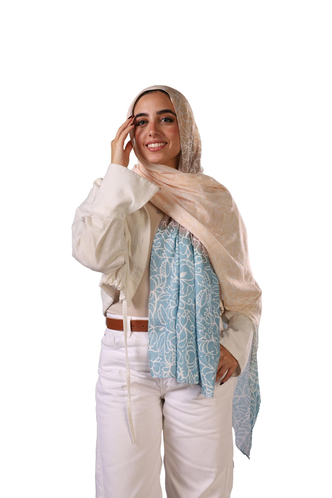 Floral Modal Hijab – Soft Breathable Long Scarf for Women – Lightweight Modest Fashion Headscarf – Elegant Everyday Hijab Shawl