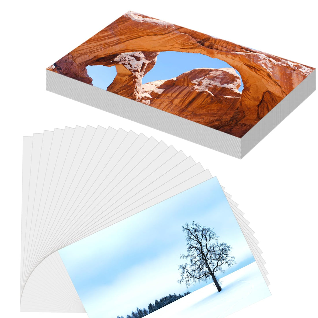 LOKUNN 50 Sheets 5 x 7 Inch Premium Photo Paper for Printer, High Glossy, Instant Dry - Suitable for Pictures, Flyers, Calendars and Brochures