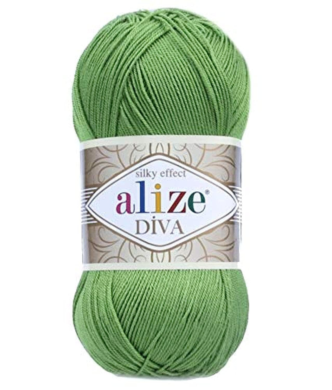 Alize - Diva Silky Effect Moss Green No. 210 Crochet and Knitting Yarn