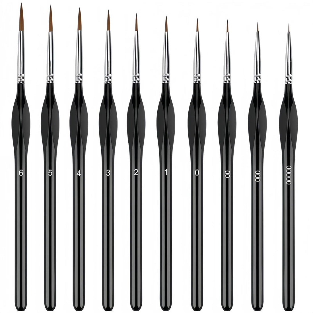 Newpen Detail Paint Brushs Set Miniature Brushes for Fine Detailing & Art Painting - Acrylic, Watercolor, Oil - Miniatures, Models, Airplane Kits, Nail(10pcs)